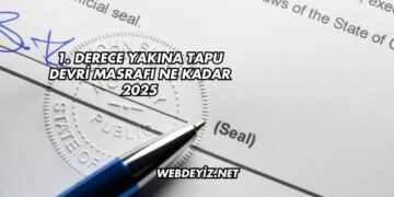 1. Derece Yakına Tapu Devri Masrafı Ne Kadar 2025