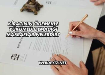 Kiracının Ödemekle Yükümlü Olmadığı Masraflar Nelerdir?