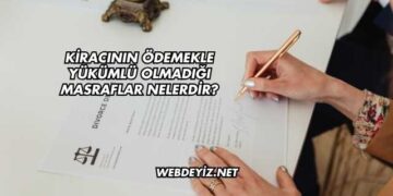 Kiracının Ödemekle Yükümlü Olmadığı Masraflar Nelerdir?