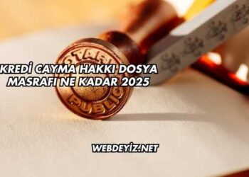 Kredi Cayma Hakkı Dosya Masrafı Ne Kadar 2025
